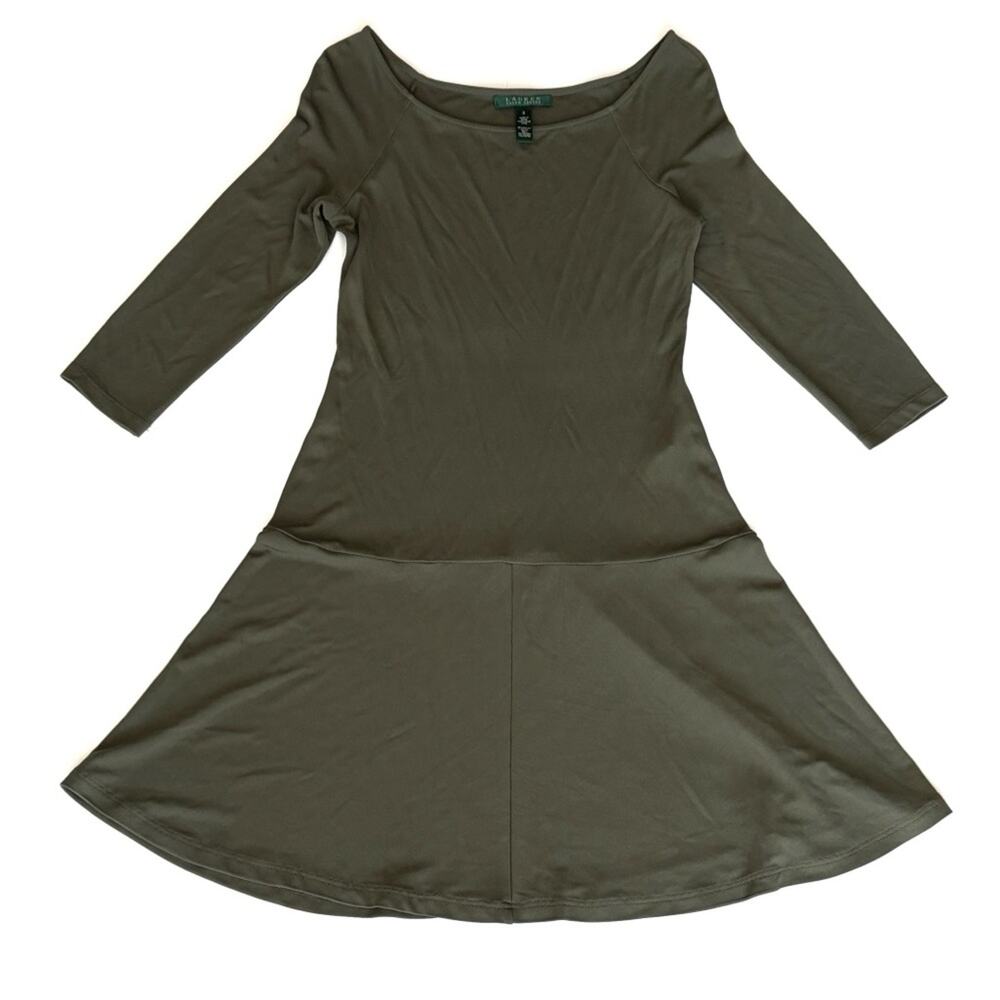 Lauren Ralph Lauren Woman’s Size S Khaki Long Sleeve Dress